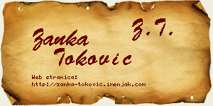 Žanka Toković vizit kartica